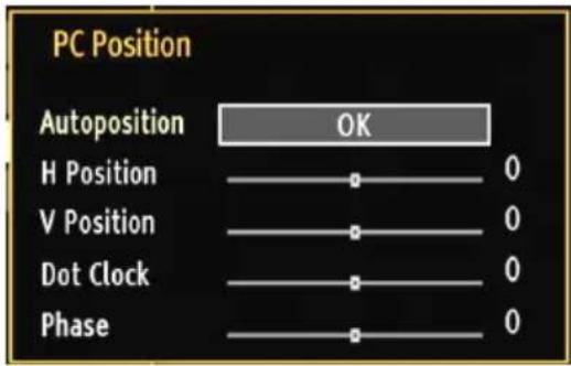 PC Position Autoposition OK H Position 0 V Position 0 Dot Clock 0 Phase 0