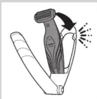 PHILIPS BG2030 - Shaving with the back shaving attachment (BG2036/BG2038 only) - 2
