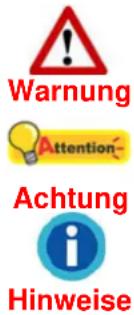Warnung Attention Achtung Hinweise