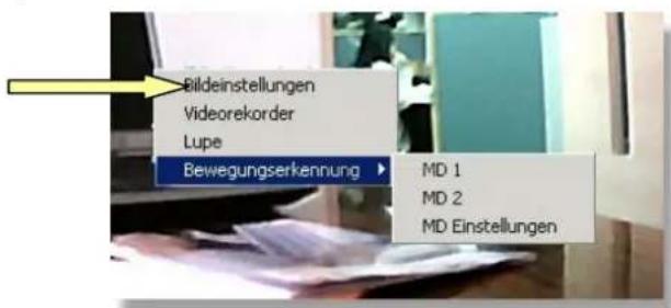 Bildeinstellungen Videorekorder Lupe Bewegungserkennung MD 1 MD 2 MD Einstellungen