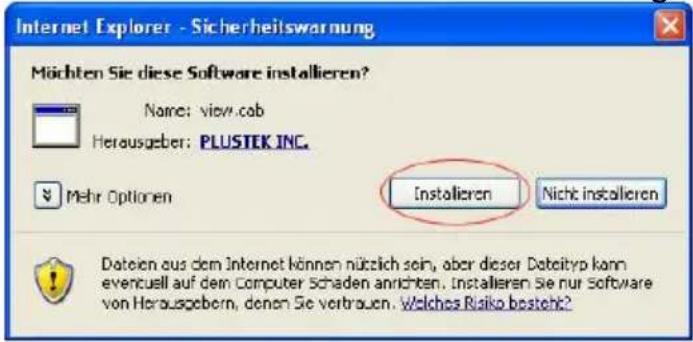 Internet Explorer - Sicherheitswarnung Möchten Sie diese Software installieren? Name: view.cob Herausgeber: PLUSTEK INC. Mehr Optionen Installieren Nicht installieren Dateien aus dem Internet können nützlich sein, aber dieser Dateityp kann evencuell auf dem Computer Schaden anrichten. Installieren Sie nur Software von Herausgebern, denen Sie vertrauen. Welches Risiko besteht?