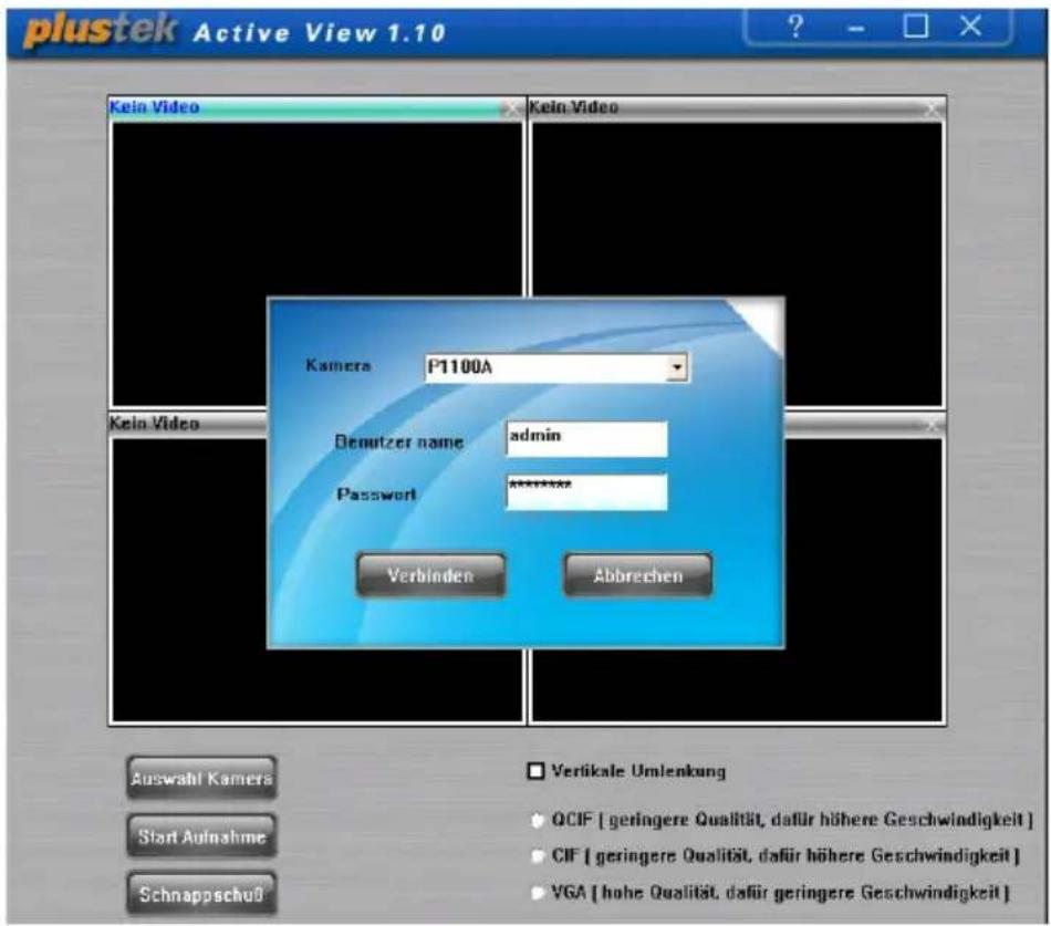 plustek Active View 1.10 Kein Video Kein Video Kamera P1100A Demutzer name admin Password ********* Verbinden Abbrehen Auswahl Kamera Start Aufnahme Schnappschuß Verlikale Umlenkung QCIF [ geringere Qualität, dafür höhere Geschwindigkeit ] CIF [ geringere Qualität, dafür höhere Geschwindigkeit ] VGA [ hohe Qualität, dafür geringere Geschwindigkeit ]