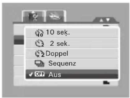 10 sek. 2 sek. Doppel Sequenz OFF Aus