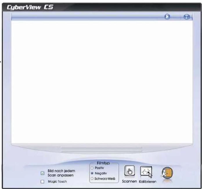 CyberView CS Filmtyp Posriv Negativ Schwarz-Weiß Bild nach jedem Scan anpassen Magic Touch Scarmen Kalibrieren