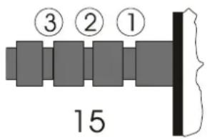 ③ ② ① 15