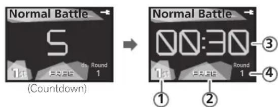 Normal Battle 5 1kt FREE ds Round 1 (Countdown) Normal Battle 00:30 1kt FREE Round 1 ① ② ③ ④