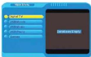 Non-Min Digital TV USB Movie USB Music USB Photo Games Database Empty