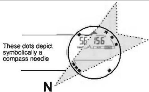 These dots depict symbolically a compass needle 56 156 N