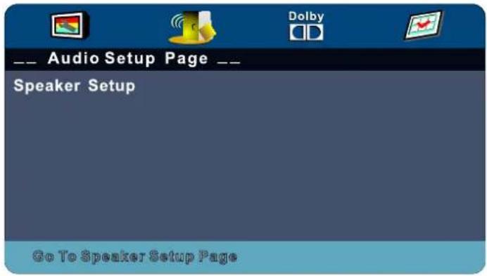 Audio Setup Page Speaker Setup Go To Speaker Setup Page