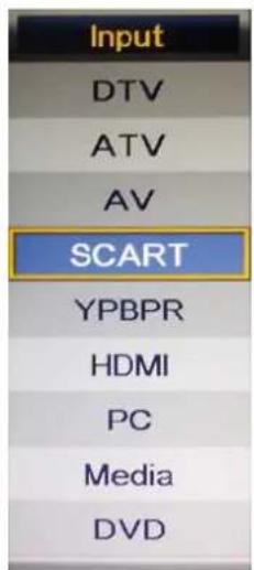 Input DTV ATV AV SCART YPBPR HDMI PC Media DVD