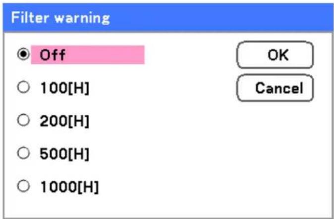 Filter warning Off 100[H] 200[H] 500[H] 1000[H] OK Cancel