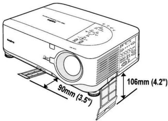 90mm (3.5") 106mm (4.2")