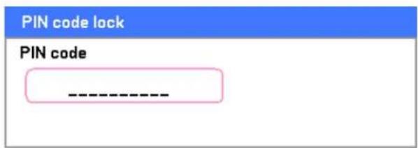 PIN code lock PIN code --------