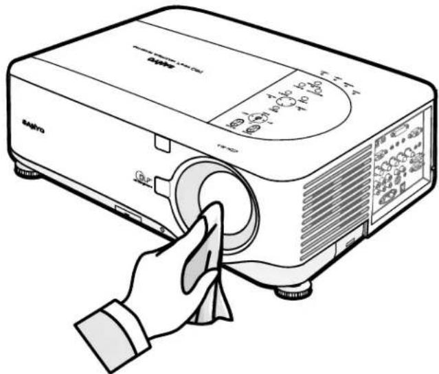 Illustration of a projector with labeled buttons and screen, showing Chinese text and symbols