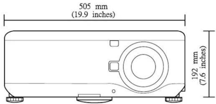 505 mm (19.9 inches) 192 mm (7.6 inches)