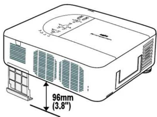 96mm (3.8")