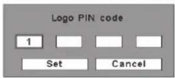 Logo PIN code 1 Set Cancel
