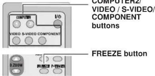 COMPUTER/2/ VIDEO / S-VIDEO/ COMPONENT buttons COMPUTER VIDEO S-VIDEO COMPONENT FREEZE button D:200M FREEZE P-TIMEI