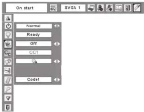 On start SVGA 1 Normal Ready Off CC1 Code1