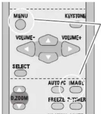 MENU VOLUME- VOLUME+ SELECT AUTO PC IMAGE D.ZOOM FREEZE TIME