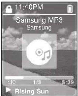 11:40PM Samsung MP3 Samsung :30 1/3 5:39 Rising Sun