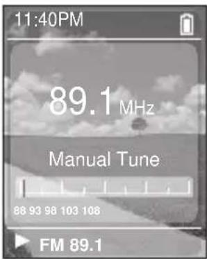 11:40PM 89.1 MHz Manual Tune 88 93 96 103 108 FM 89.1