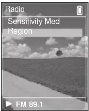 Radio Sensitivity Med Region FM 89.1