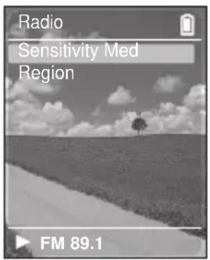 Radio Sensitivity Med Region FM 89.1