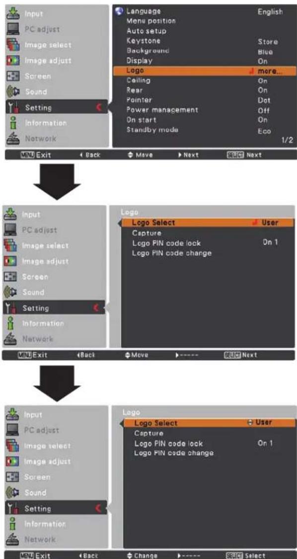 SANYO PLC-XU305 - Logo select - 1