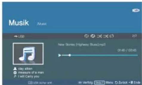 Musik /Music USB New Stories (Highway Blues,mpd) 01:49 / 03:45 ▲ clay alien ● measure of a man ○ I will carry you URL sicher with Verfolg Menu Zurkok Ende