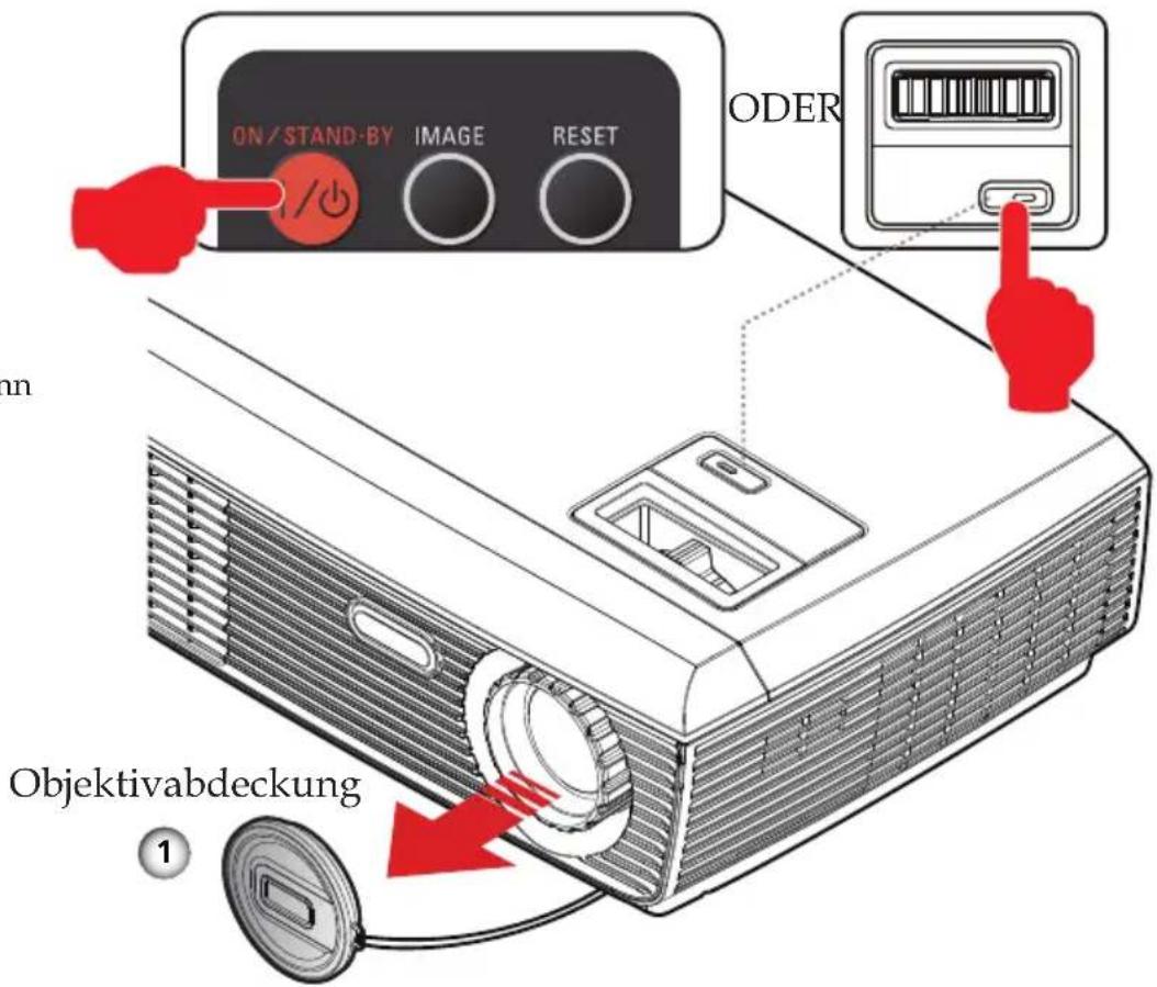 ON/STAND-BY IMAGE RESET ODER Ann Objektivabdeckung ①