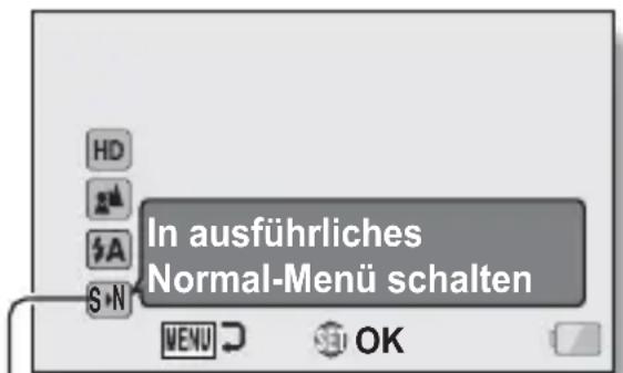 In ausführliches Normal-Menü schalten