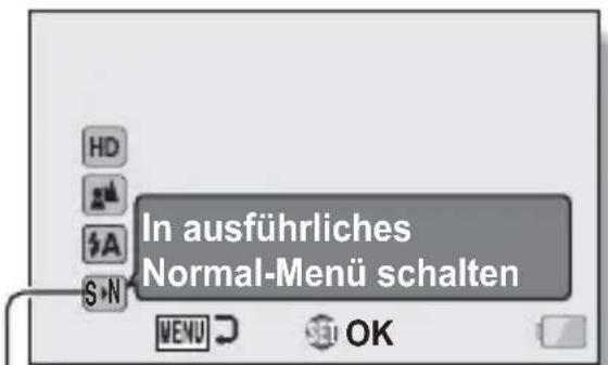 In ausführliches Normal-Menü schalten