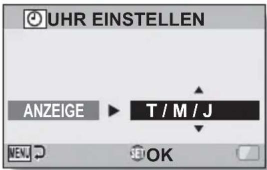 UHR EINSTELLEN ANZEIGE ▶ T / M / J NEW OK
