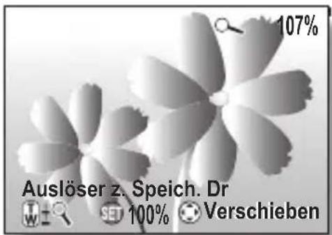 Auslöser z. Speich. Dr 107% 100% Verschieben