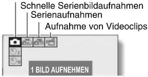 Schnelle Serienbildaufnahmen Serienaufnahmen Aufnahme von Videoclips 1 BILD AUFNEHMEN