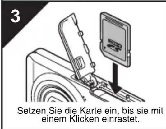 3 Setzen Sie die Karte ein, bis sie mit einem Klicken einrastet.