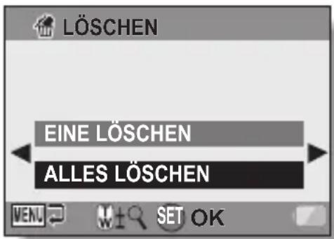 LÖSCHEN EINE LÖSCHEN ALLES LÖSCHEN WEN. SET OK