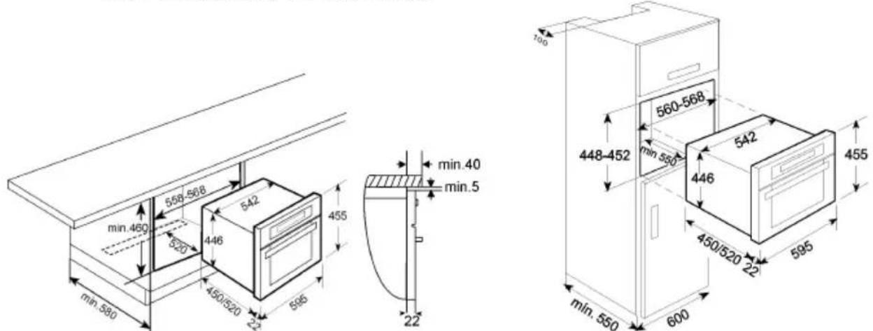 SMEG SC45MCSG2 - Positioning the oven - 1