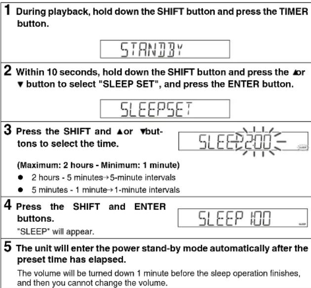 SHARP ANPR1000H - ■ Setting the sleep timer - 1