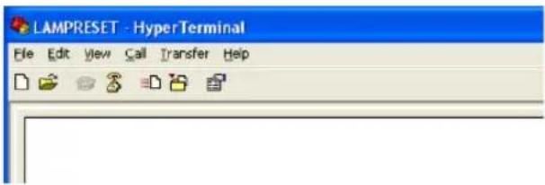 LAMPRESET - HyperTerminal File Edit View Call Transfer Help