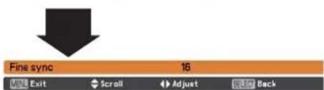 Fine sync 16 Exit Scroll Adjust Back