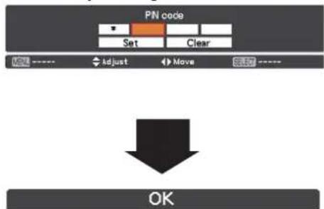 PIN code Set Clear Adjust Move OK