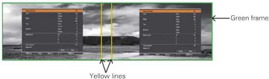Edge Glazing Green frame Yellow lines