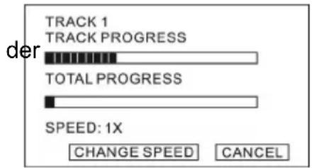 der TRACK 1 TRACK PROGRESS TOTAL PROGRESS SPEED: 1X CHANGE SPEED CANCEL