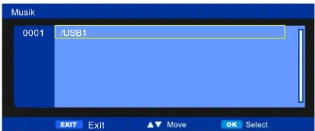 Musik 0001 /USB1 EXIT Exit ▲▼ Move OK Select