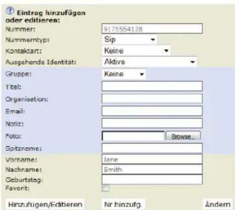 Snom 2795 - Eintrag bearbeiten - 1
