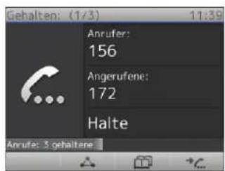 Snom 2795 - Gleichzeitig mehrere Anrufe halten - 4
