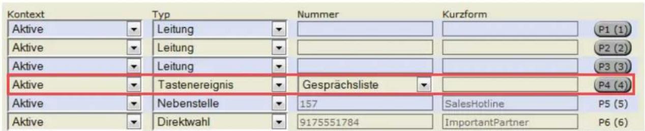 Snom 2795 - Beispiel 2 - Gesprächsdetails beobachteter Nebenstellen anzeigen - 1