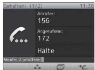 Snom 2795 - Gleichzeitig mehrere Anrufe halten - 2